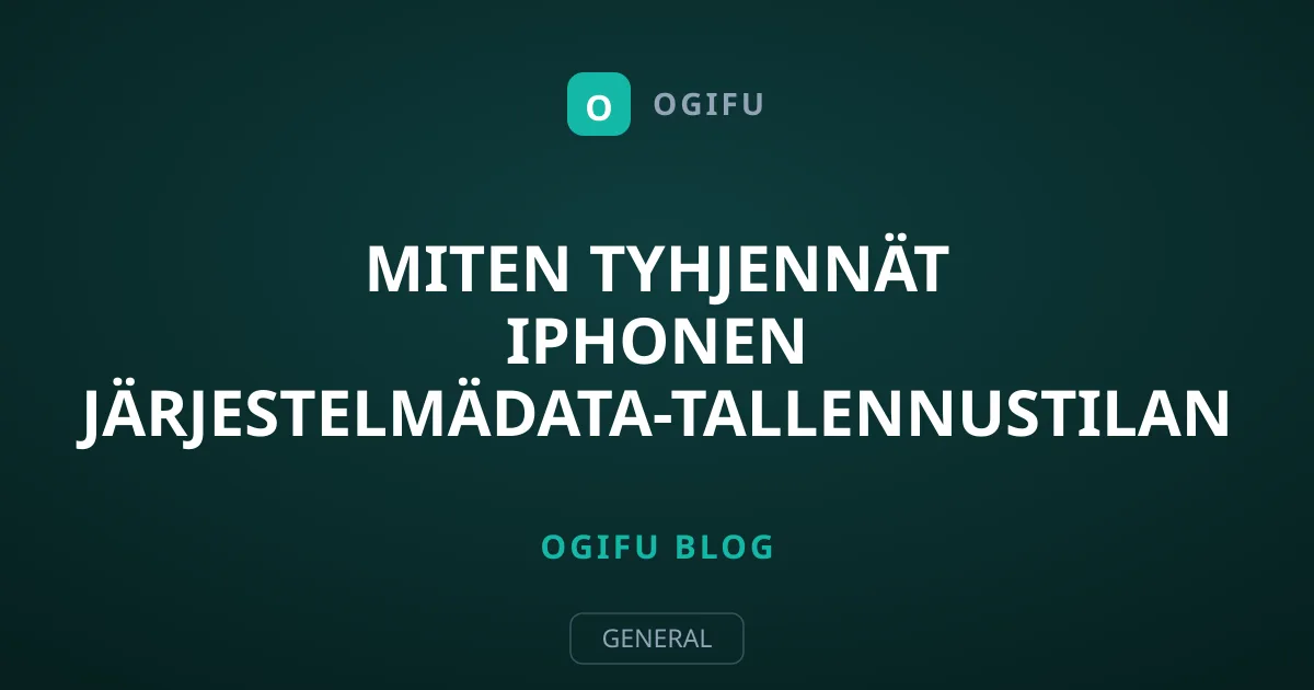 Miten tyhjennät iPhonen Järjestelmädata-tallennustilan helposti?